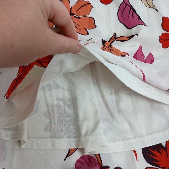 PHILOSOPHY Colorful Flowy Floral Summer Print Skirt Preppy Red & Pink(#1,443) - Picture 4 of 8